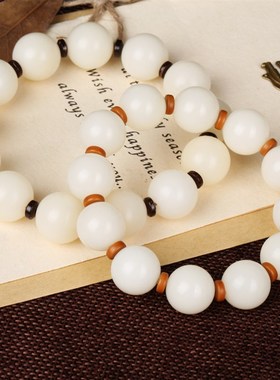 极速工厂价天然白玉菩提s根手串圆珠男女菩提子佛珠手链天然高密