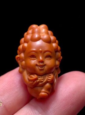 新品宝宝佛文玩核雕单籽雕刻阿弥陀佛挂件男M本命佛吊坠橄榄核手