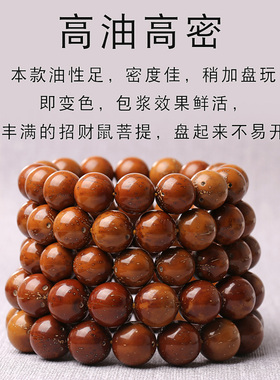 极速天然a紫金鼠光珠招财鼠手串正圆三眼菩提子光珠男女士原籽发