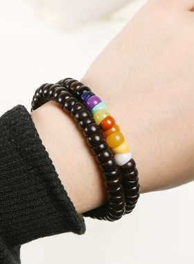 极速原色原料印尼椰蒂藏式斜切多宝猪大肠手工P高抛108颗佛珠手串