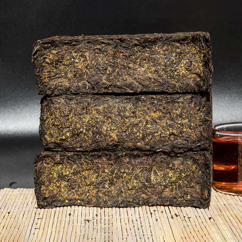 泾阳茯茶 黑茶 金花伏砖茶天尖嫩叶泾域砖茶 陕西特产西安茶叶1kg