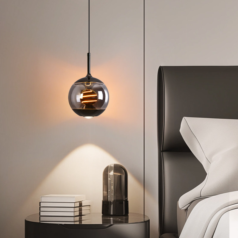 帕莎 床头吊灯 意式轻奢玻璃球形吊灯极简高级感旭日床头小吊灯,淘宝优惠券,粉丝福利购,淘宝优惠卷
