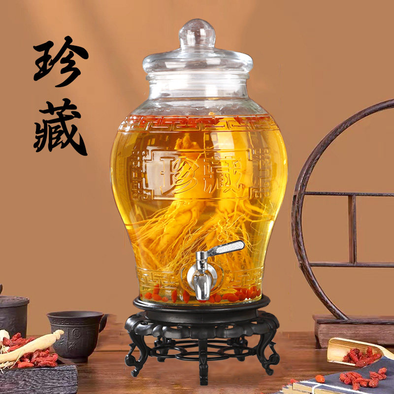 加厚泡酒玻璃瓶带龙头5斤10斤泡酒罐无铅空酒瓶家用泡药酒坛子桶,淘宝优惠券,粉丝福利购,淘宝优惠卷