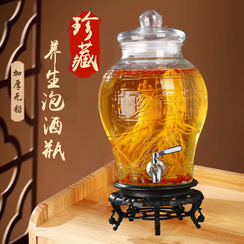 加厚泡酒玻璃瓶带龙头5斤10斤泡酒罐无铅空酒瓶家用泡药酒坛子桶,淘宝优惠券,粉丝福利购,淘宝优惠卷
