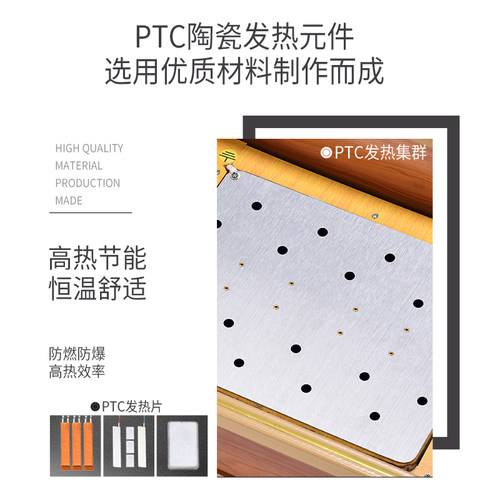 前创实木烤火炉取暖器陶瓷办公烤脚暖脚器烤火器烤火箱家用电暖炉 - 图2