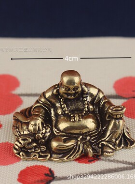 2026创意纯黄铜弥勒佛大肚笑佛摆件办公室客厅汽车家居装饰品礼品