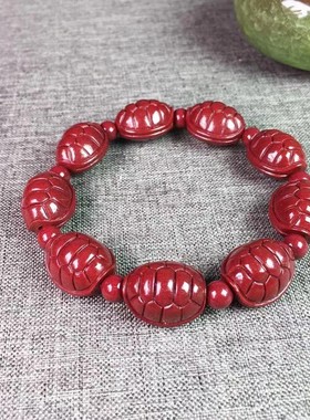 2026朱砂手链紫金砂富甲龟壳单圈手串饰品