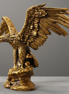2026大鹏展翅老鹰黄铜大展宏图创意摆件雄鹰办公室桌面装饰品客厅