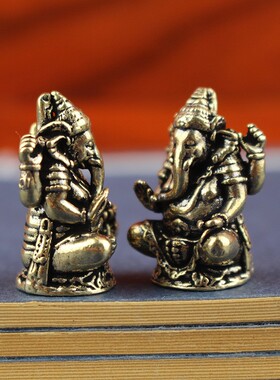 2026实心纯铜泰国象神铜象鼻财神东南亚风格黄铜工艺品摆件收藏手