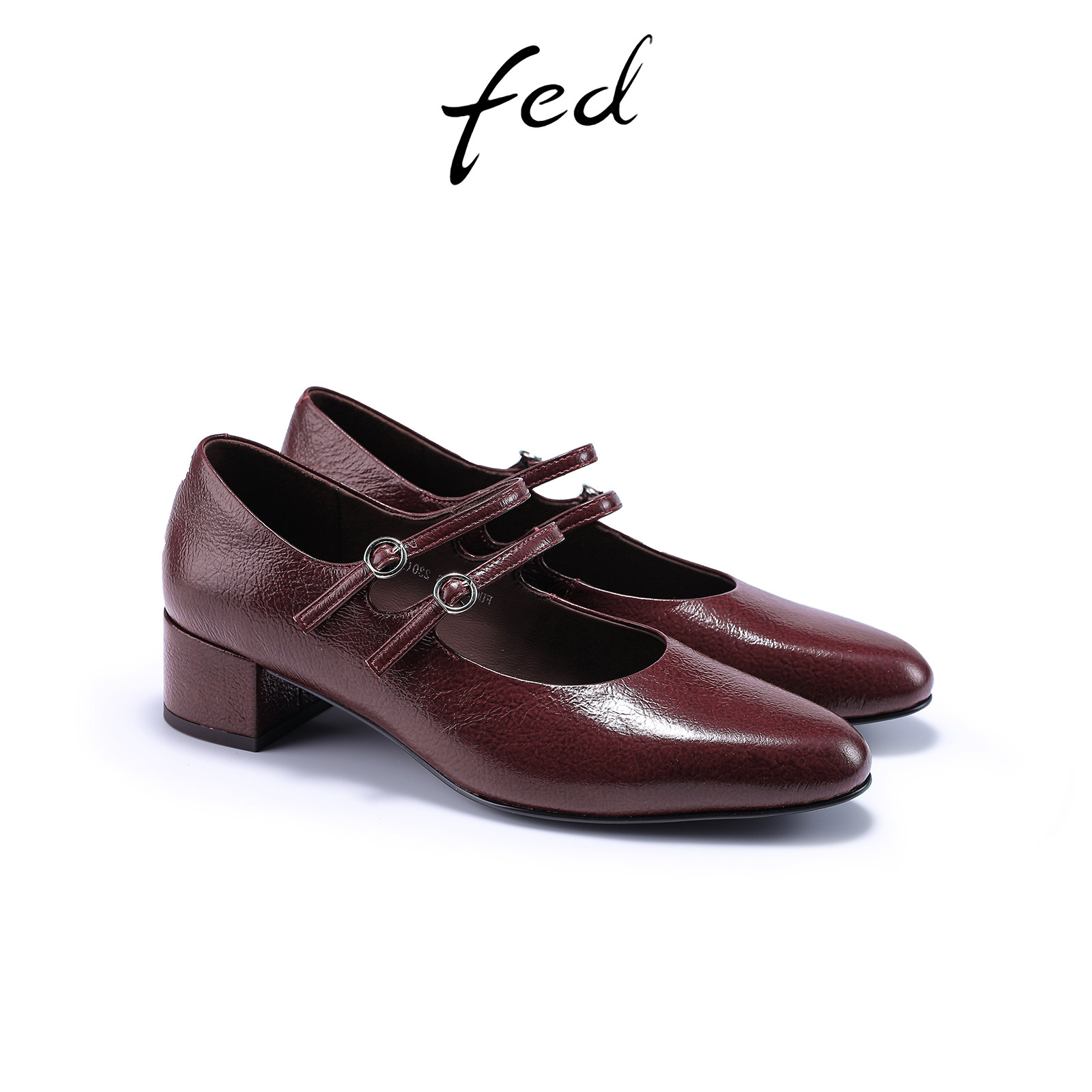 fed酒红色玛丽珍鞋秋季新款女鞋小皮鞋浅口单鞋女款S0828-YAB100,淘宝优惠券,粉丝福利购,淘宝优惠卷