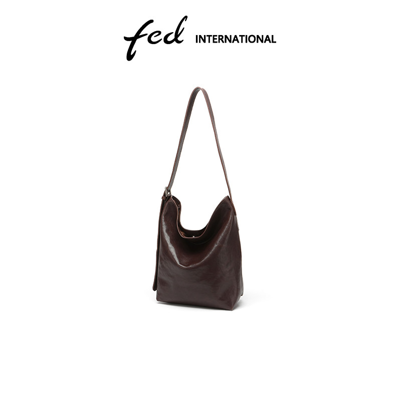 fed植鞣皮头层牛皮真皮HOBO包斜挎包单肩包腋下包水桶包BFA9091,淘宝优惠券,粉丝福利购,淘宝优惠卷