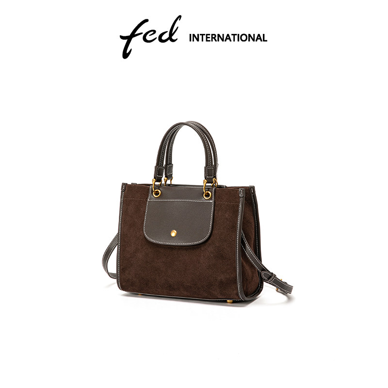 fed麂皮牛二层皮反绒磨砂皮邮差包小方包手提包单肩斜挎包BFA9466,淘宝优惠券,粉丝福利购,淘宝优惠卷