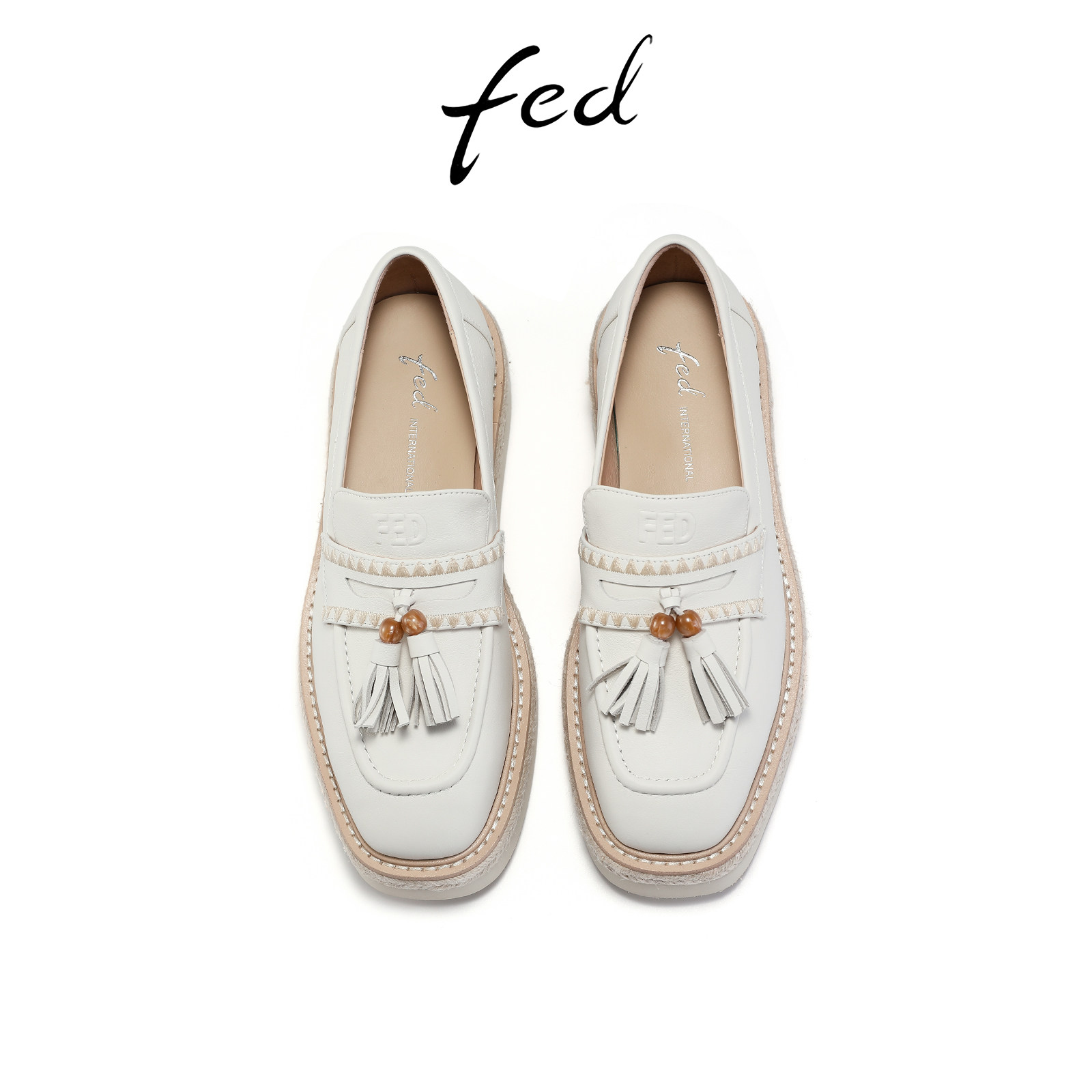 fed真皮乐福鞋秋季新款女鞋一脚蹬渔夫鞋深口单鞋女S0919-YAB037,淘宝优惠券,粉丝福利购,淘宝优惠卷