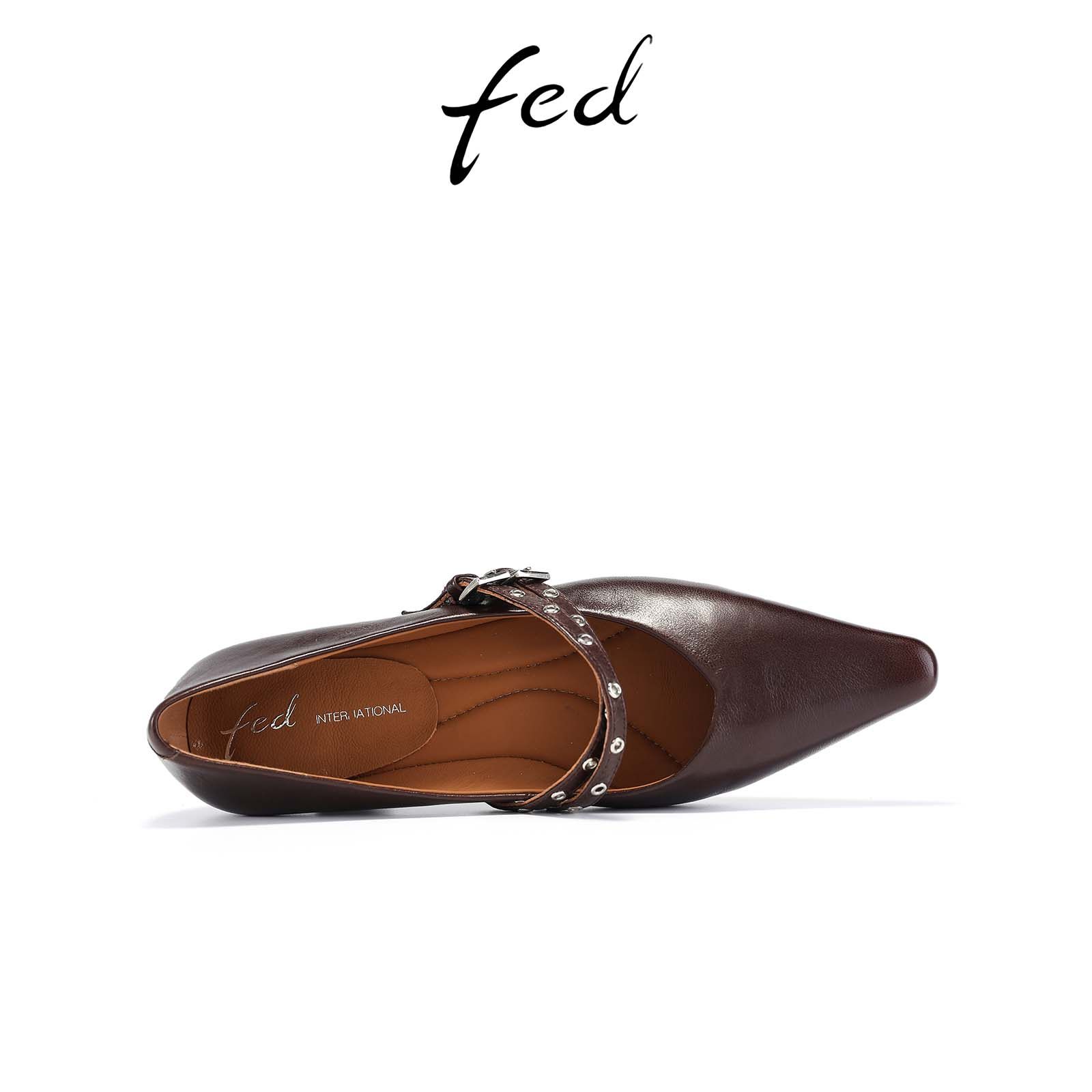 fed法式单鞋春季新款女鞋真皮单鞋低跟玛丽珍鞋女款S1015-ZCA320,淘宝优惠券,粉丝福利购,淘宝优惠卷