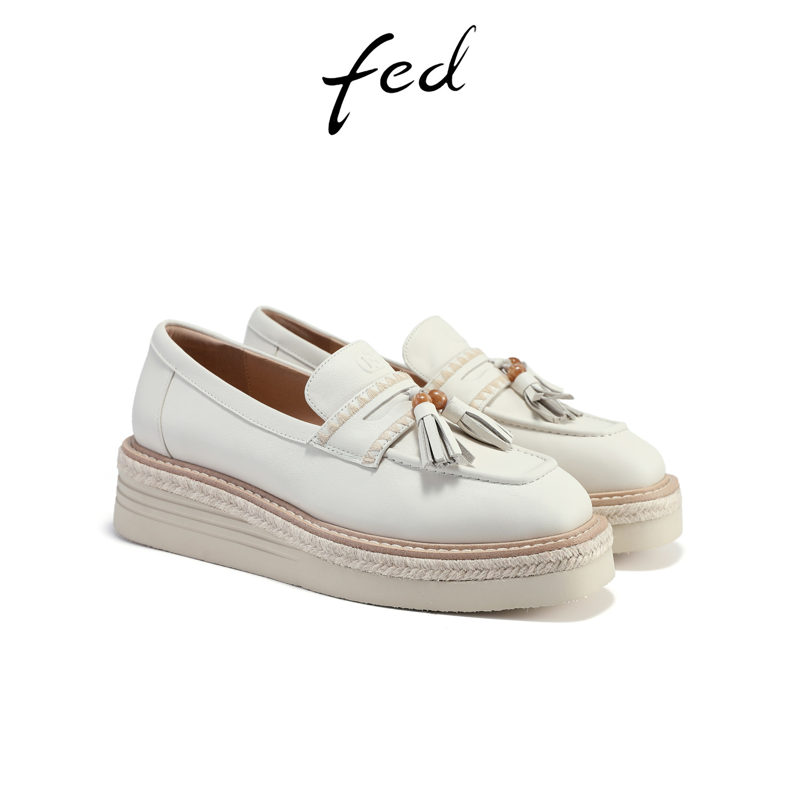 fed真皮乐福鞋秋季新款女鞋一脚蹬渔夫鞋深口单鞋女S0919-YAB037,淘宝优惠券,粉丝福利购,淘宝优惠卷