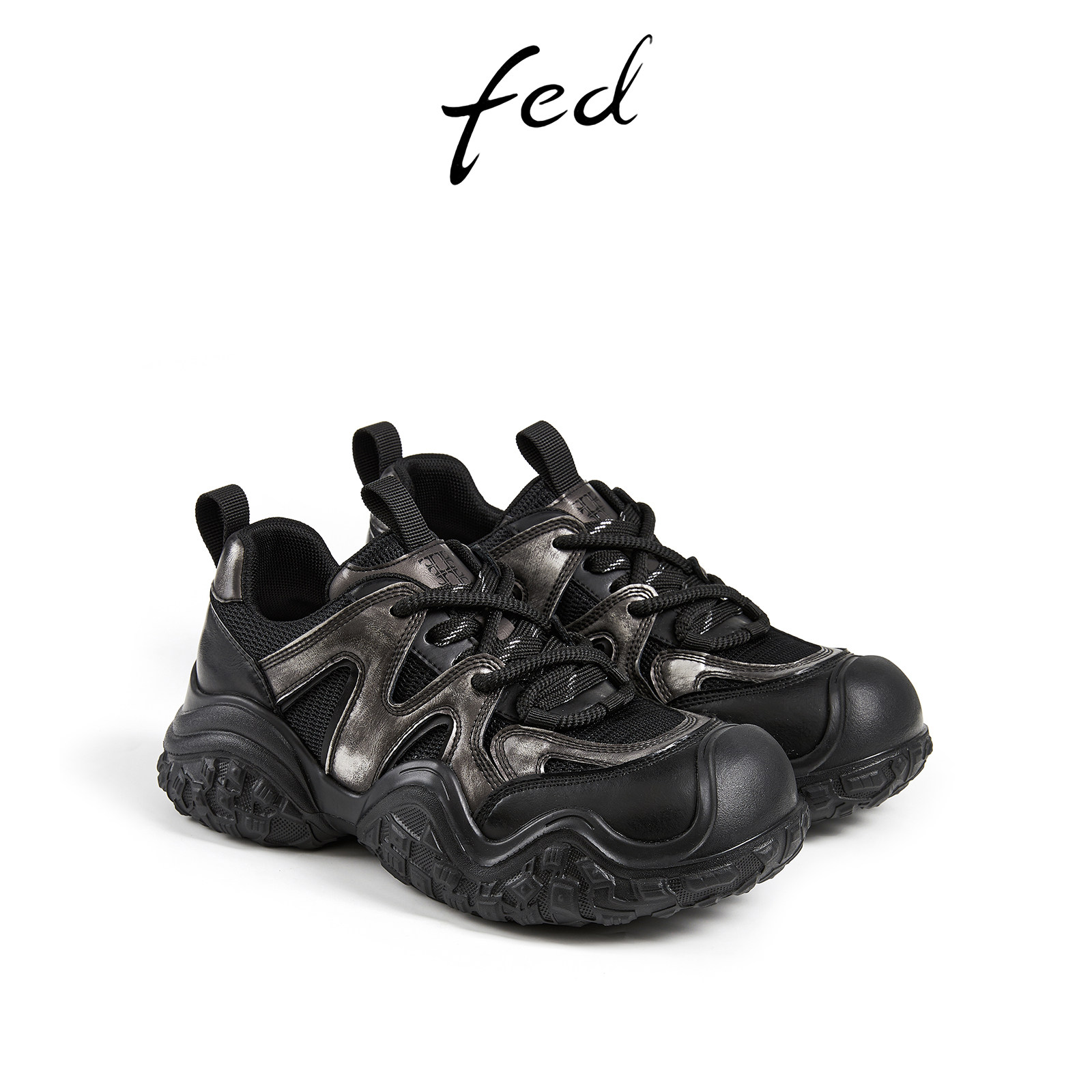 fed黑色运动鞋秋季新款女鞋户外登山鞋网面休闲鞋女款D0820-ZC628,淘宝优惠券,粉丝福利购,淘宝优惠卷