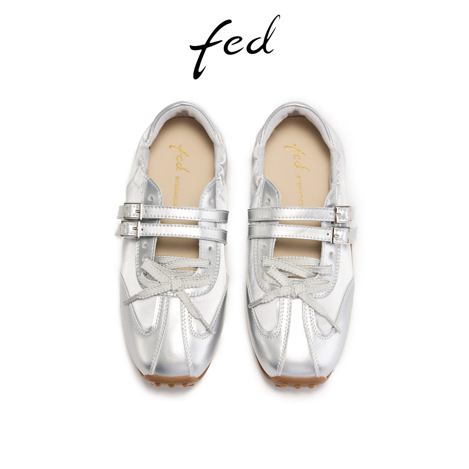 fed银色玛丽珍鞋春季新款女鞋休闲芭蕾鞋轻便德训鞋S1226-YAC002,淘宝优惠券,粉丝福利购,淘宝优惠卷
