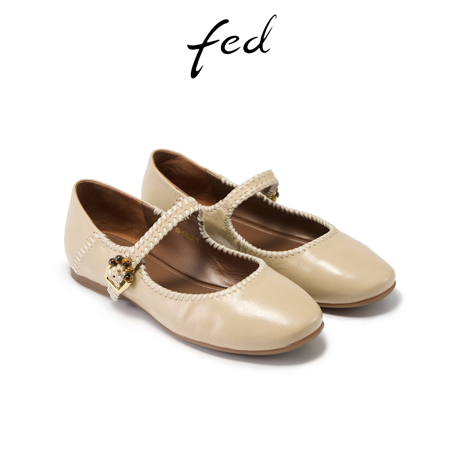 fed法式单鞋春季新款女鞋平底玛丽珍鞋真皮芭蕾鞋女S1205-YA283,淘宝优惠券,粉丝福利购,淘宝优惠卷