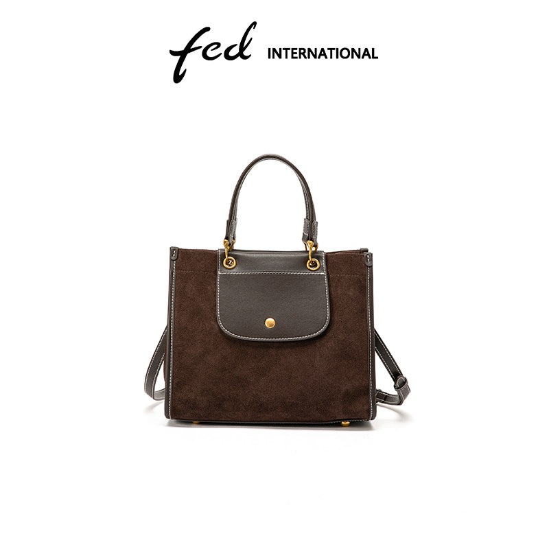 fed麂皮牛二层皮反绒磨砂皮邮差包小方包手提包单肩斜挎包BFA9466,淘宝优惠券,粉丝福利购,淘宝优惠卷