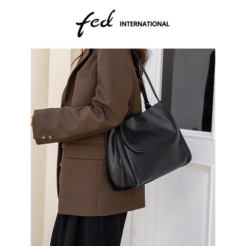fed头层牛皮真皮女包仿植鞣斜挎包单肩水桶包托特包妈妈包BFA9489,淘宝优惠券,粉丝福利购,淘宝优惠卷