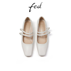 fed法式玛丽珍鞋女秋季新款女鞋优雅尖头低跟单鞋女款R0803-ZF016