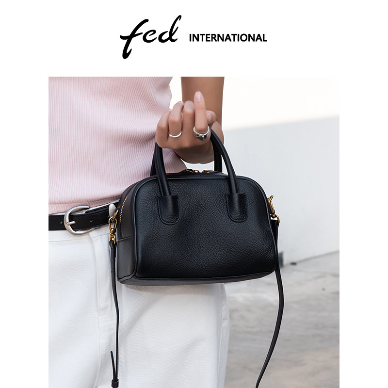 fed头层牛皮波士顿包真皮手机包单肩斜挎手提包女士爆款BFA9269,淘宝优惠券,粉丝福利购,淘宝优惠卷
