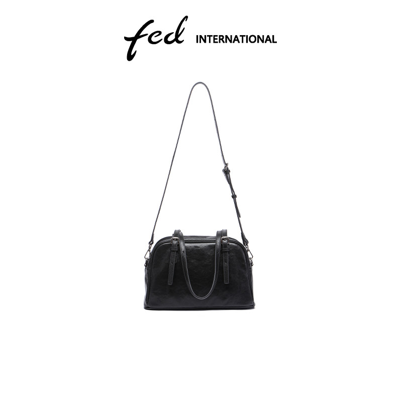 fed植鞣头层牛皮真皮女包斜挎包单肩包休闲大容量波士顿包BFA9264,淘宝优惠券,粉丝福利购,淘宝优惠卷
