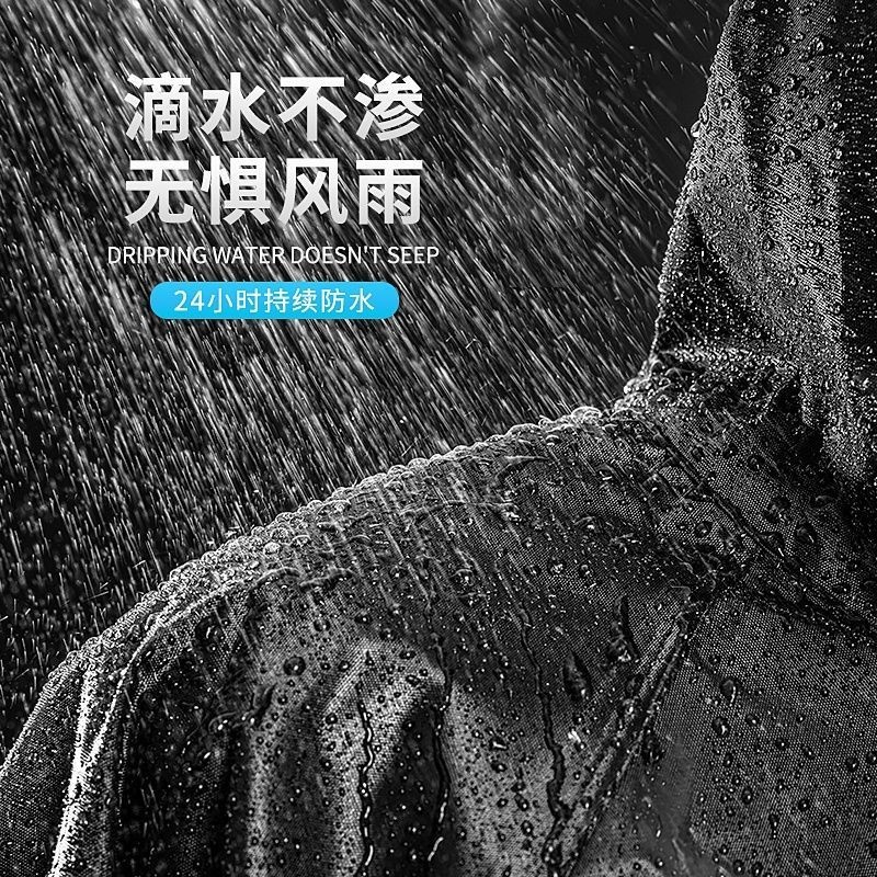 雨衣长款全身防暴雨成人帆布加厚户外一体男士连体衣雨服-图2