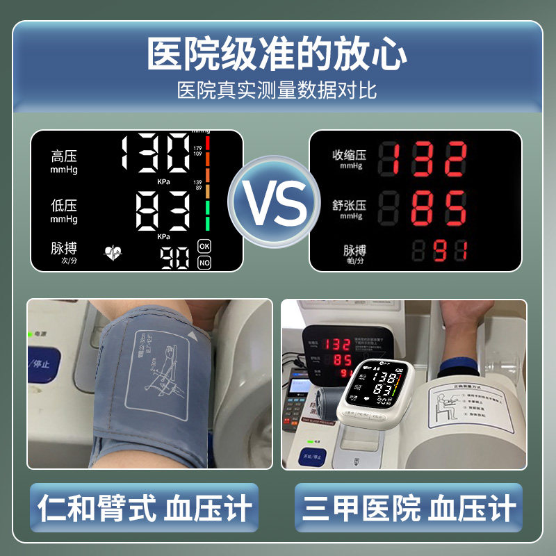 仁和高精准全自动电子量血压计家用 仁和三控血压计（电子血压计）