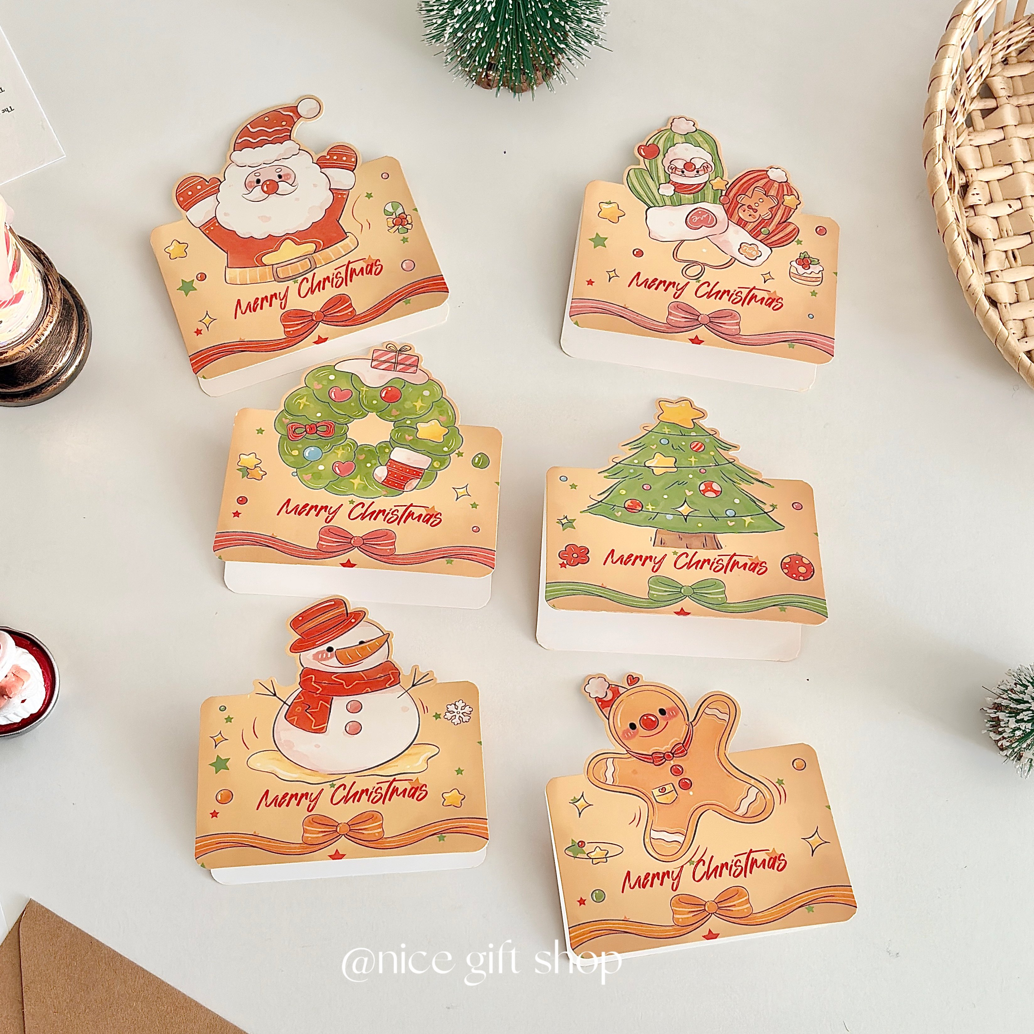 复古圣诞节姜饼人贺卡3D立体手写祝福语卡片节日蛋糕花束装饰信笺,淘宝优惠券,粉丝福利购,淘宝优惠卷