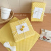 Ins wind milk yellow puff embossed paper holiday gift wrapping paper flowers baking packaging kraft paper out of jam
