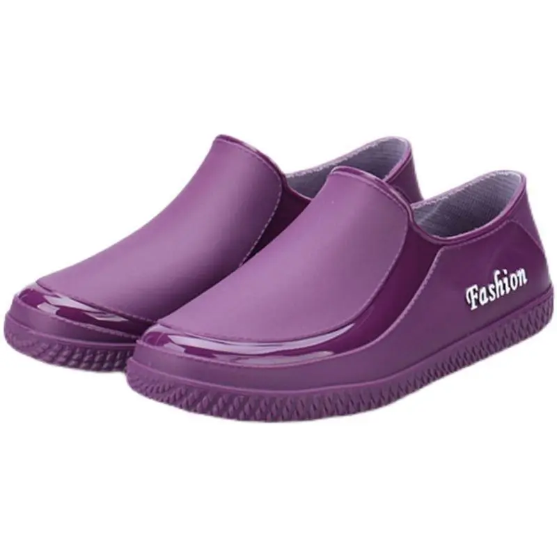 雨鞋女款厨房专用硅胶浅口防滑胶鞋短筒耐磨防水低帮雨靴水鞋时尚 - 图3