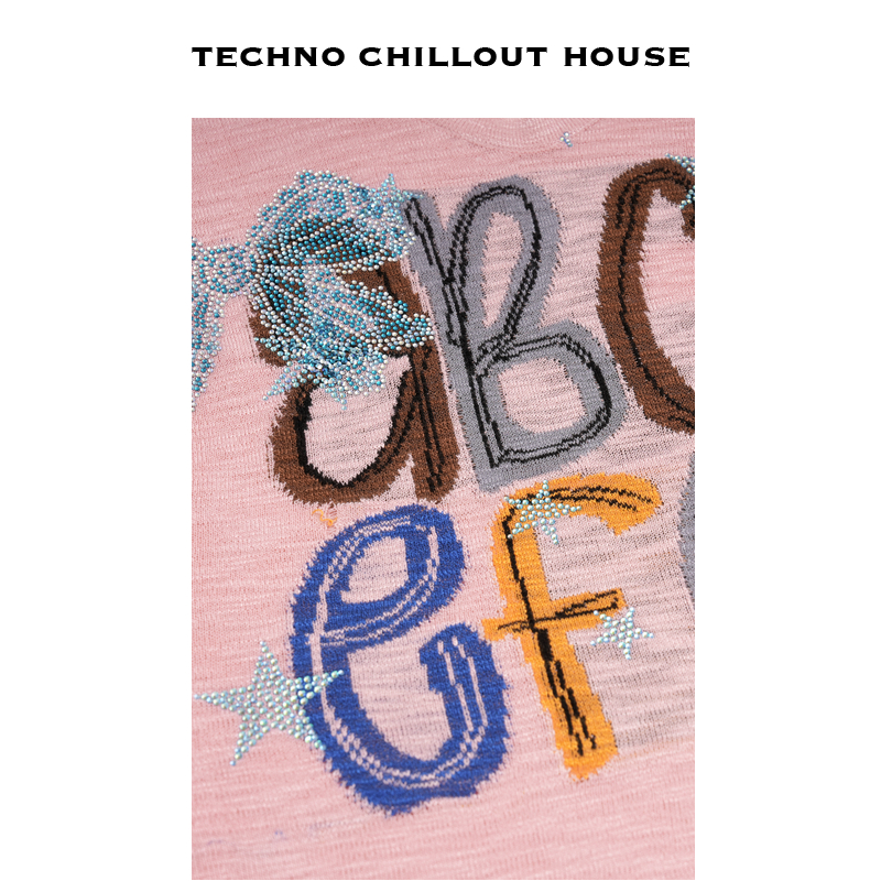 TCH私服烫钻时尚淑女假两件宽松短袖T恤女夏季新款T75B09E5005 - 图1