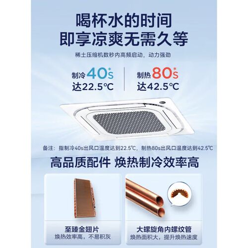 美的天花机5匹家用商用嵌入式中央空调全直流变频冷暖大3匹吸顶机 - 图2