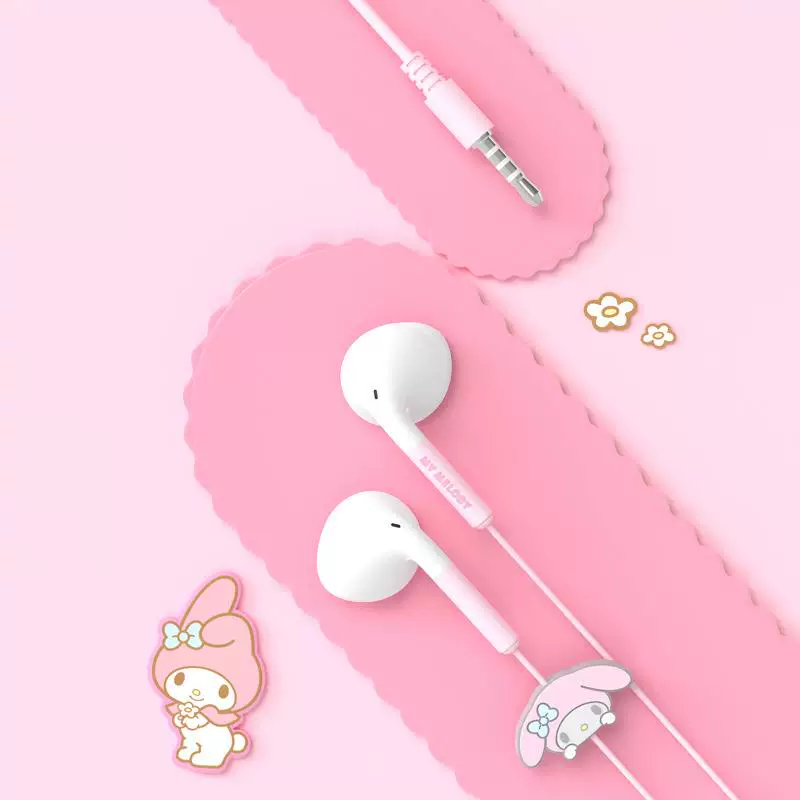 Наушники MINISO H508 Sanrio проводные 3,5 мм, полу-вкладыши с персонажным дизайном