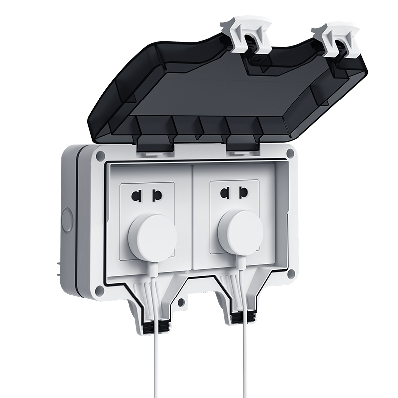 户外防水盒电源插座室外防雨接线盒明装86型防溅保护暗装两位固定 - 图3