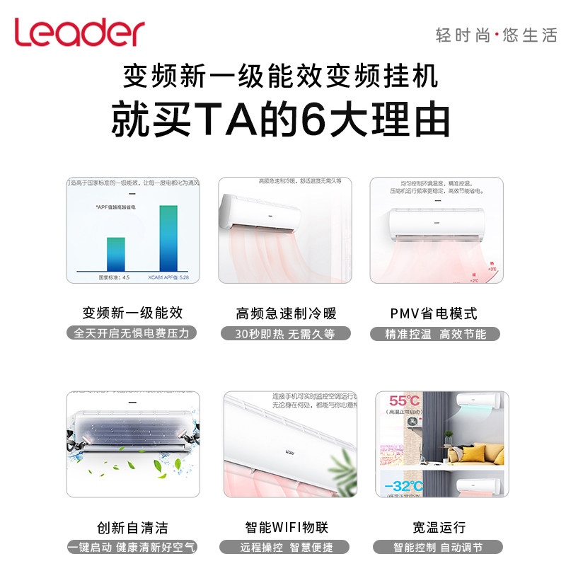 海尔统帅大1p /1.5匹变频空调 海尔爱东东空调