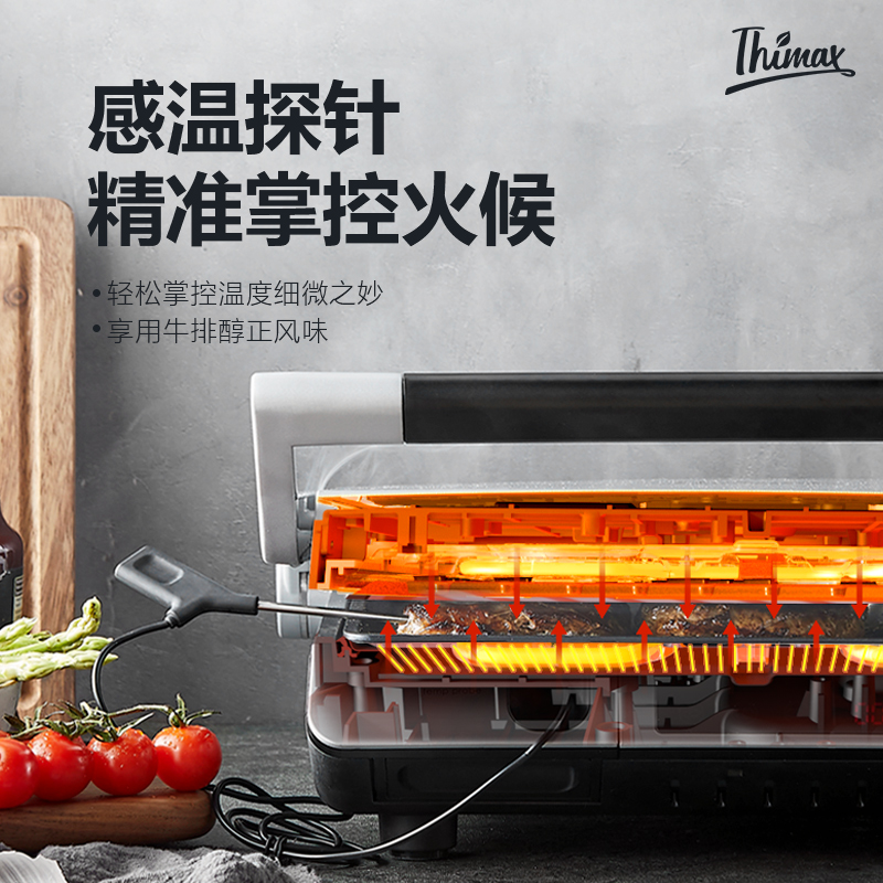 Thimax膳美师牛排机商用专业智能多功能双面烤肉机全自动煎牛扒机_厨房电器