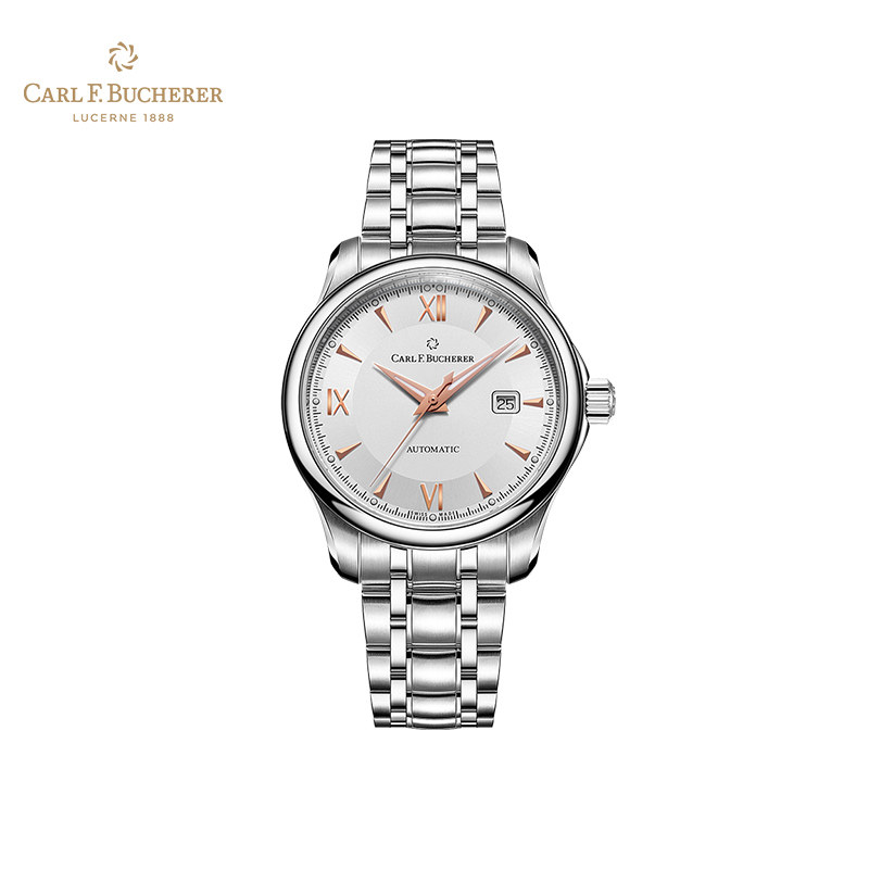 宝齐莱官方正品马利龙系列自动日历腕表 瑞士手表男士钢带机械表