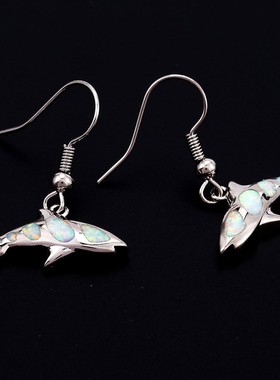 新款跨境 精美鱼形吊坠鲨鱼项链女 欧美风个性简约时尚