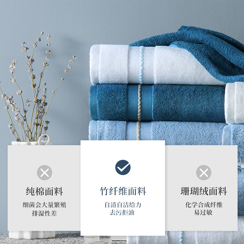 竹纤维毛巾男洗脸家用高端五星级酒店比全棉纯棉柔软吸水不掉毛厚