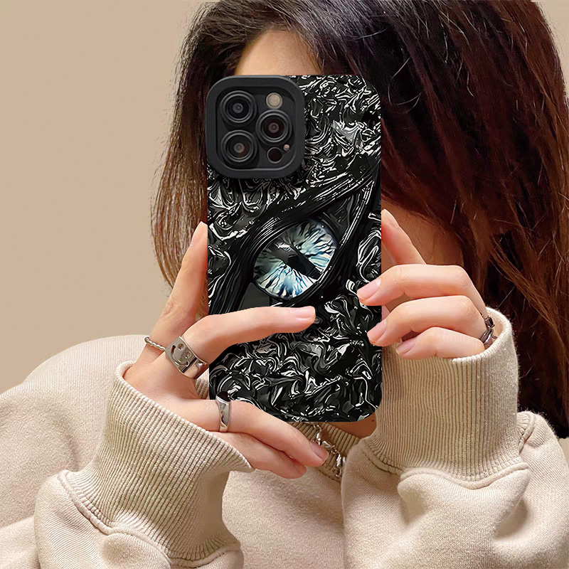克苏鲁之眼黑苹果12手机壳爆款iPhone14PRO创意13MINI简约13超好看12MINI