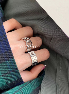 简约阶梯戒指女小众设计