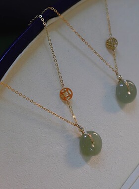 仿和田玉项链平安扣吊坠夏季爆款