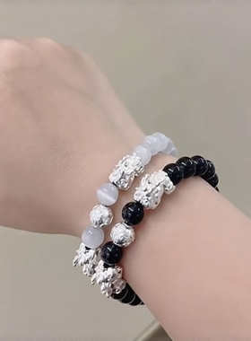 s999足银貔貅情侣手链一对手串定情信物新款情人节送男友生日礼物