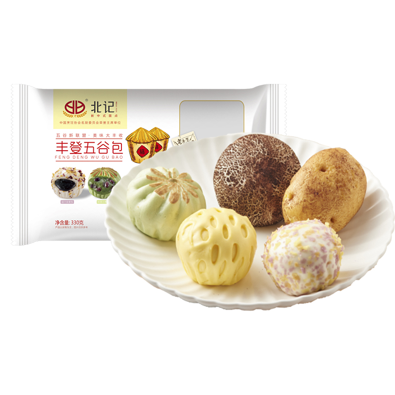 北记儿童营养食品丰登五谷包300g*2盒卡通馒头速冻半成包子点心_奶粉_辅食_营养品_零食