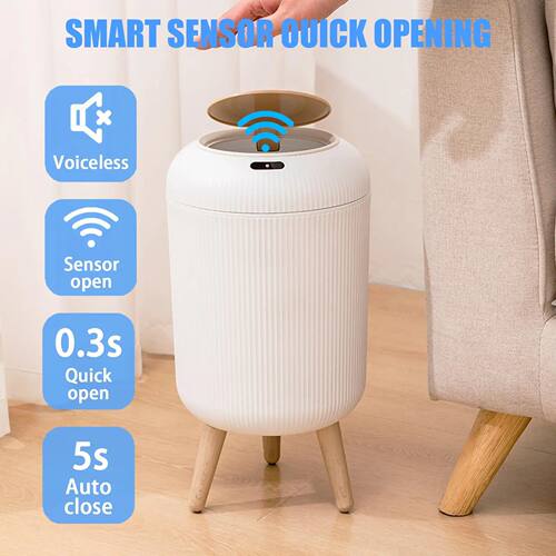 Automatic Trash Can with Lid,  Small Plastic Smart Trash Can - 图1