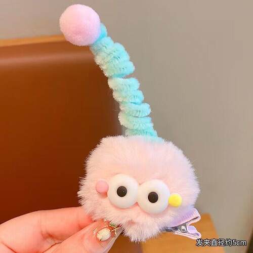 Funny ugly doll children's hair clip plush kids hair accesso - 图1