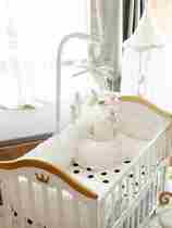 Billable crib splicing large bed solid wood Baby European style white multifunction cradle bb sleeping newborn child bed