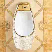 Wall-mounted automatic induction of golden small poop mens wall-mounted urinal ceramic KTV urinal urine bucket